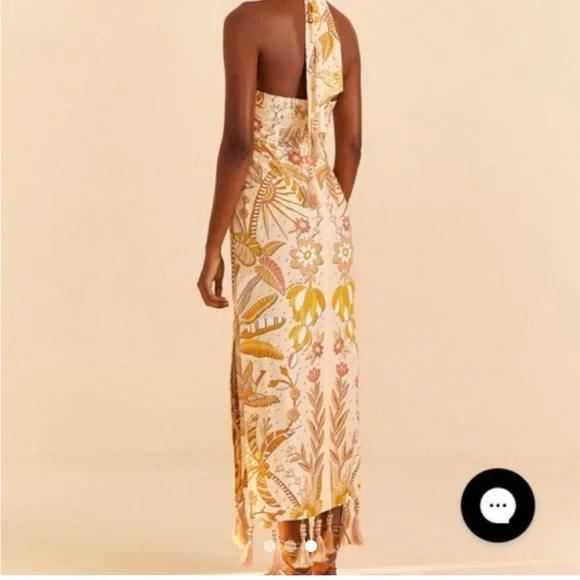 FARM Rio Floral Midi Dress - Yellow and Brown - Picture 3 of 3